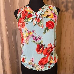 Bobeau Floral Sleeveless Top